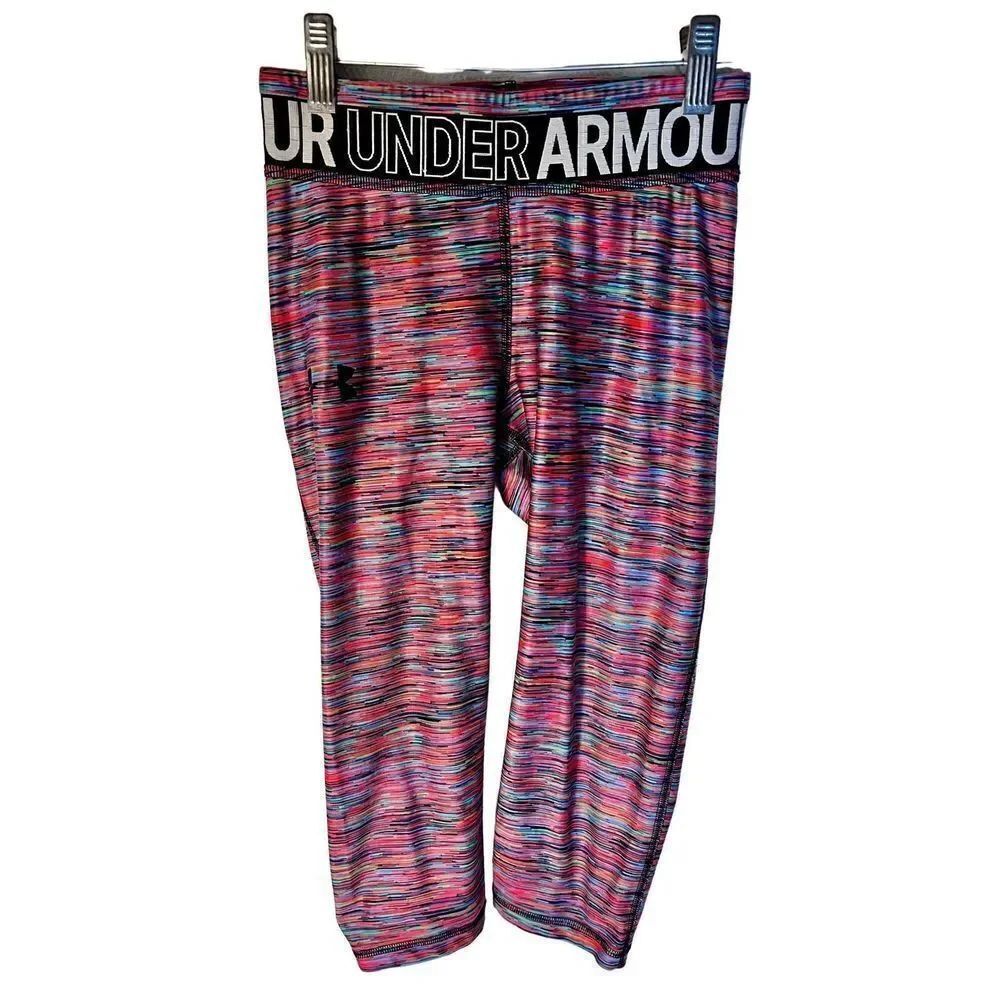 Under Armour Rainbow Linear Capri Leggings XS NO Size Tag See Measurements